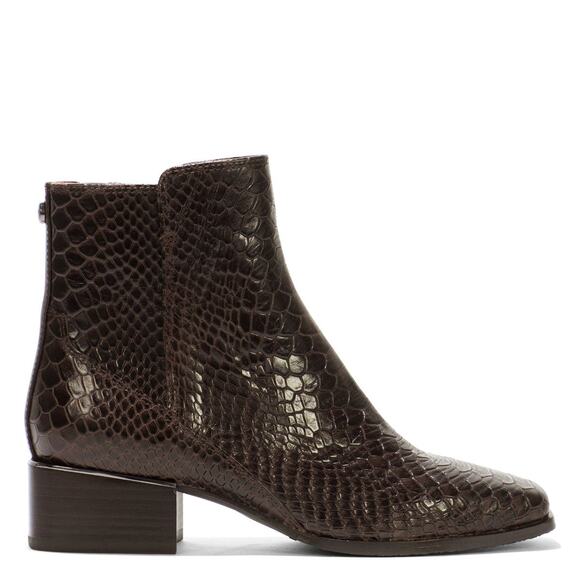 NWB DONALD PLINER DARK BROWN SNAKE PRINT AZIA BOOT 8 - Picture 1 of 7